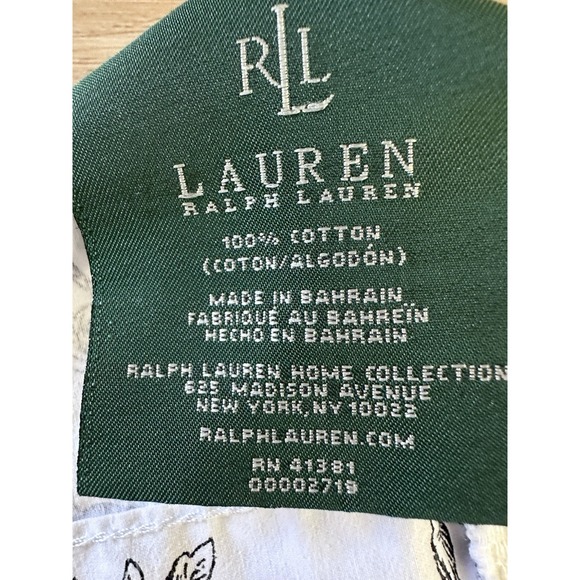 Ralph Lauren Cottage Hill Toile Floral Pillowcases Pair Black White Standard - Picture 5 of 8